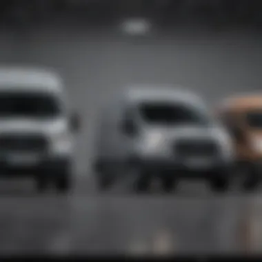 Comparative height chart of different Ford Transit models