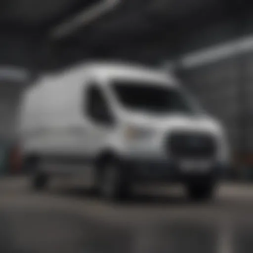 Side view of a Ford Transit van highlighting its height