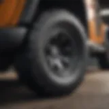 Close-up view of a Jeep bead lock rim showcasing its intricate design.
