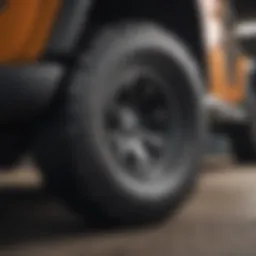 Close-up view of a Jeep bead lock rim showcasing its intricate design.