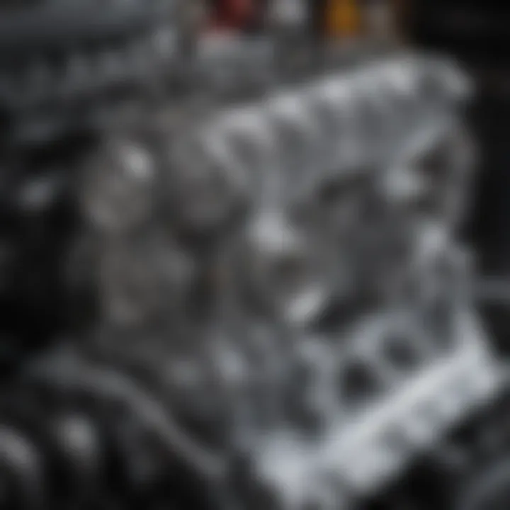 Close-up of Ford Mustang engine components