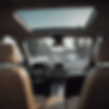 Enhancing Interior Spaciousness with Panoramic Roof Interior view of Audi with panoramic roof highlighting spaciousness