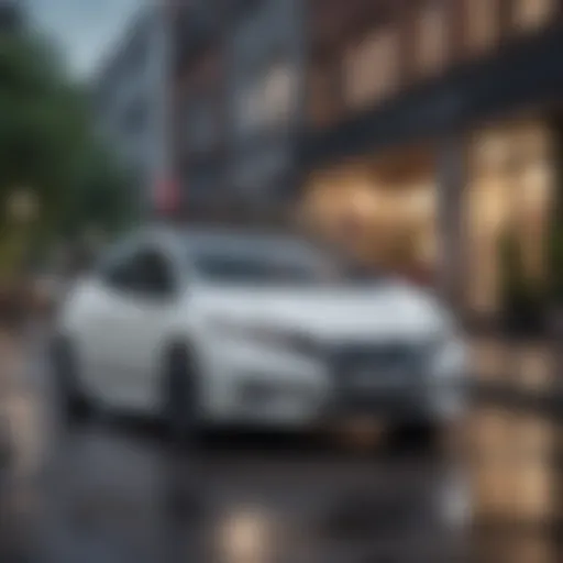 Nissan Leaf parked in a modern urban setting