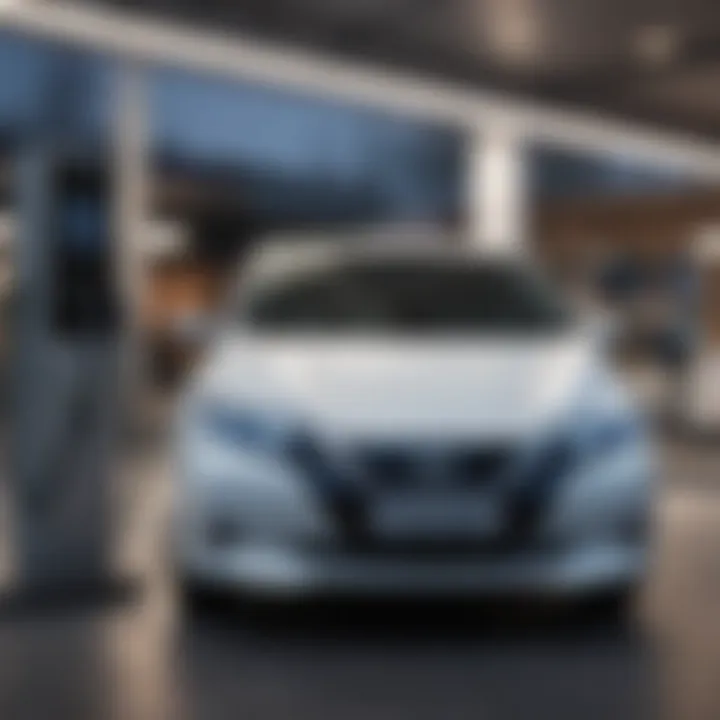 Nissan Leaf charging at a public station