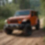 Jeep Wrangler Plug-In Hybrid on an off-road trail