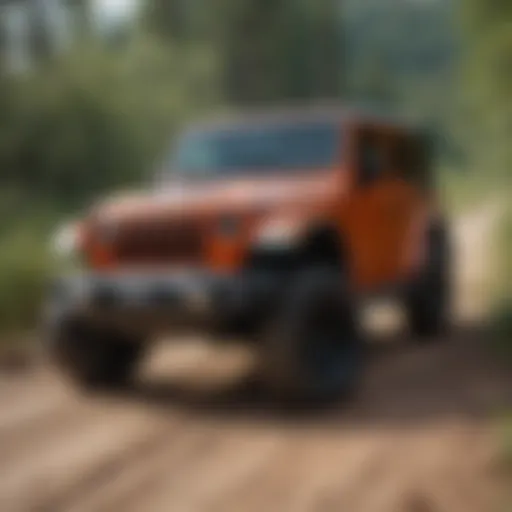 Jeep Wrangler Plug-In Hybrid on an off-road trail