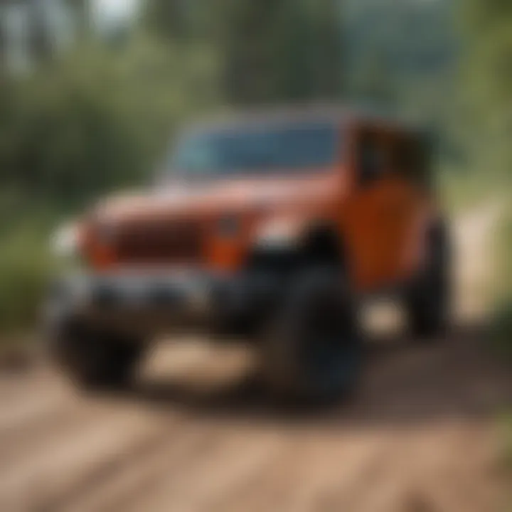 Jeep Wrangler Plug-In Hybrid on an off-road trail