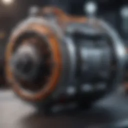 Detailed illustration of an electric motor showcasing its components