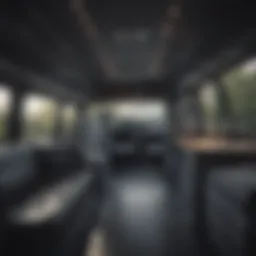 Interior layout of a converted utility van showcasing multifunctional spaces.