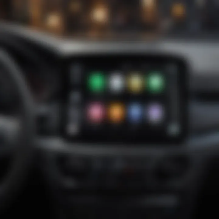 Showcasing Apple CarPlay interface on a vehicle's dashboard